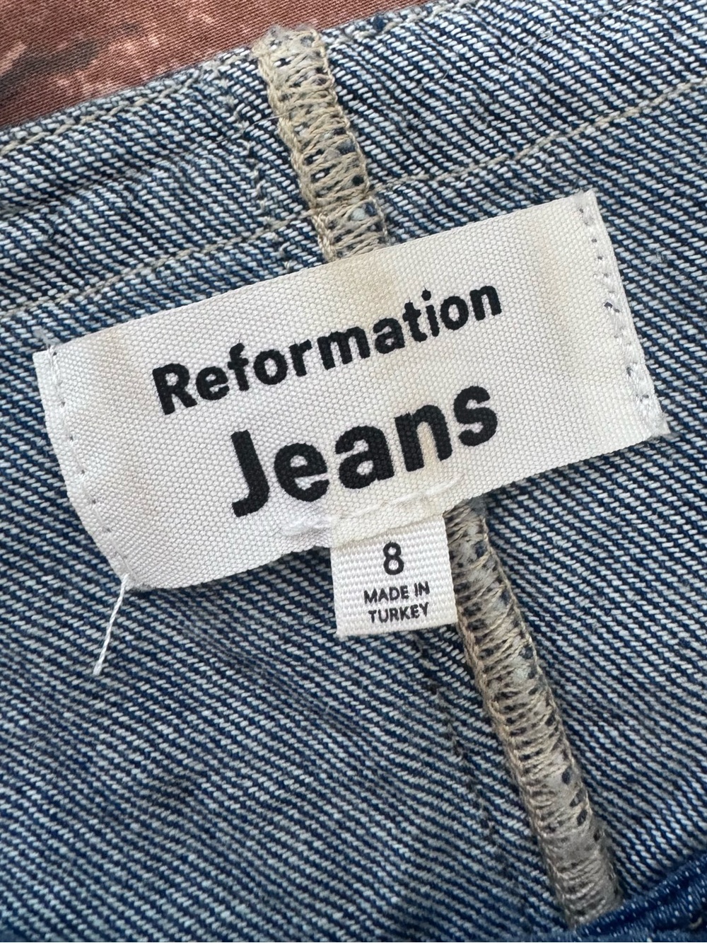 Reformation Jeans Blue and White Label - Picture 6 of 8